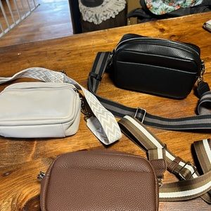 Three crossbody bags